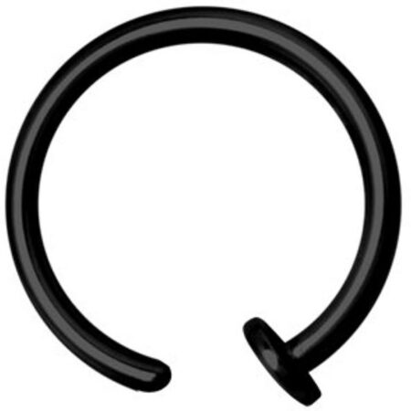 Karisma Piercing-Set Karisma Edelstahl 316L Open Nasen Piercing Ring Black Lippe Hoop Nasenring BK-BONR Schwarz - 7mm