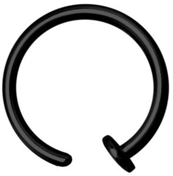 Karisma Piercing-Set Karisma Edelstahl 316L Open Nasen Piercing Ring Black Lippe Hoop Nasenring BK-BONR Schwarz - 7mm