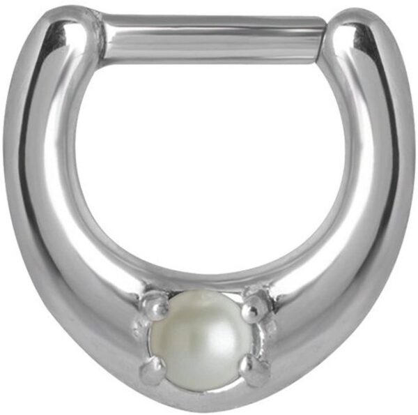 Karisma Piercing-Set Karisma Edelstahl 316L Septum Clicker mit Perle 3mm Ohrring Nase 1,2x8mm - Silber