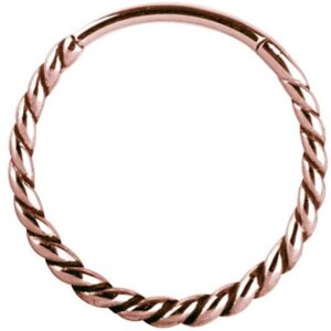 Karisma Piercing-Set Karisma Edelstahl Hinged Scharnier Conch Segment Ring Twisted Rope Ohrring Nase 1,2x11mm - Roségold