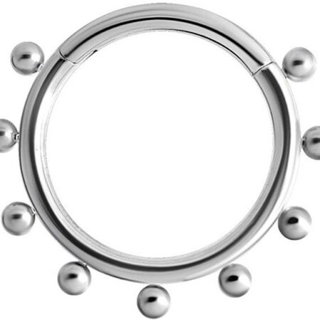 Karisma Piercing-Set Karisma Edelstahl Hinged Scharnier Segment Ring Kugeln Ohrring Nase 1,2x8mm - Silber