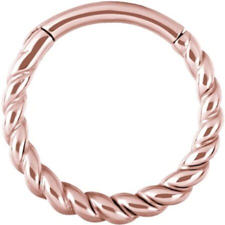 Karisma Piercing-Set Karisma Edelstahl Hinged Scharnier Segment Ring Twisted Rope Ohrring Nase 1,2x8mm - Roségold