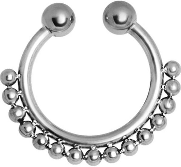 Karisma Piercing-Set Karisma Fake Shiny Septum Nasenring Piercing-Ring Kette Kugeln aus Edelstahl 316L