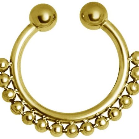 Karisma Piercing-Set Karisma Gold Fake Shiny Septum Clicker Nasenpiercing Piercing-Ring mit Kugeln aus Edelstahl 316L