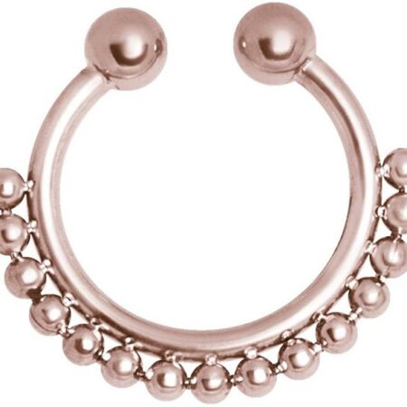 Karisma Piercing-Set Karisma Rosé Gold Fake Shiny Septum Clicker Nasenpiercing Piercing-Ring mit Kugeln Edelstahl 316L