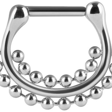 Karisma Piercing-Set Karisma Septum Clicker Piercing-2 Ring Kugelkette Nasenpiercing Edelstahl 316L 1,2x8mm - Silber