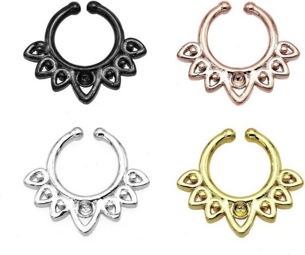 Karisma Piercing-Set Karisma Titan G23 Fake Septum Ring Nasenring Nasenpiercing Zirkonia- 1,2x8mm hfs-72 - Gold