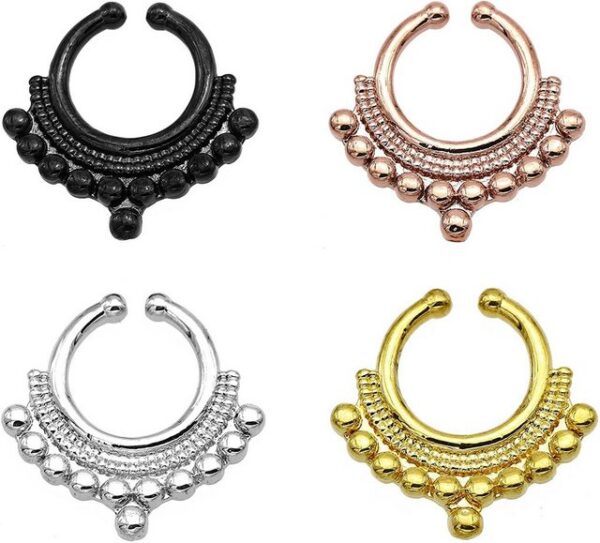 Karisma Piercing-Set Karisma Titan G23 Fake Septum Ring Nasenring Nasenpiercing Zirkonia- 1,2x8mm hfs-74 - Gold