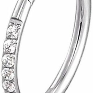 Karisma Piercing-Set Karisma Titan G23 Hinged Segmentring Charnier/Conch Clicker Ring Piercing Ohrring Zirkonia Stärke 1,2mm - 8mm