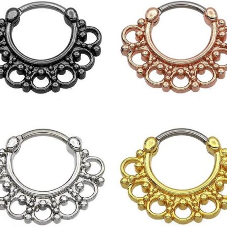 Karisma Piercing-Set Karisma Titan G23 Septum Clicker Segment Ring Nasenring Nasenpiercing- 1,2x8mm tsc-h003 - Gold