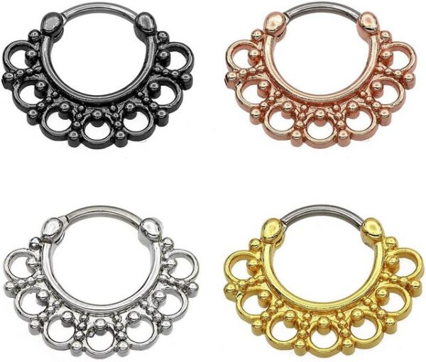 Karisma Piercing-Set Karisma Titan G23 Septum Clicker Segment Ring Nasenring Nasenpiercing- 1,2x8mm tsc-h003 - Gold