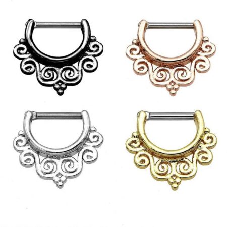 Karisma Piercing-Set Karisma Titan G23 Septum Clicker Segment Ring Nasenring Nasenpiercing- 1,2x8mm tsc-h004 - Gold