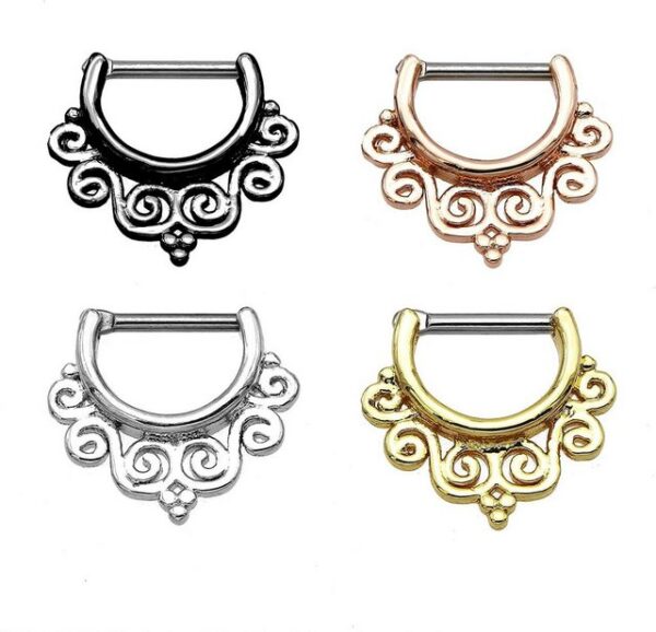 Karisma Piercing-Set Karisma Titan G23 Septum Clicker Segment Ring Nasenring Nasenpiercing- 1,2x8mm tsc-h004 - Gold