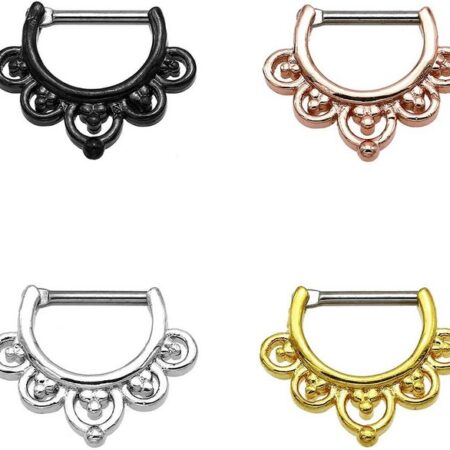 Karisma Piercing-Set Karisma Titan G23 Septum Clicker Segment Ring Nasenring Nasenpiercing- 1,2x8mm tsc-h005 - Gold