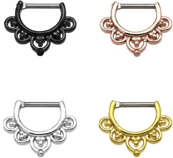 Karisma Piercing-Set Karisma Titan G23 Septum Clicker Segment Ring Nasenring Nasenpiercing- 1,2x8mm tsc-h005 - Gold