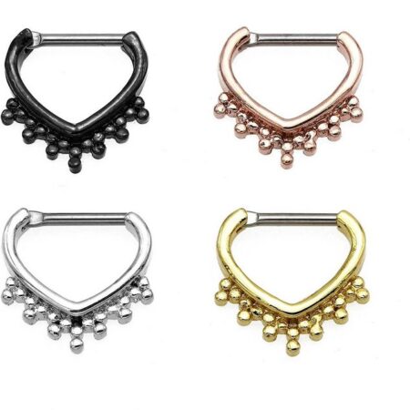 Karisma Piercing-Set Karisma Titan G23 Septum Clicker Segment Ring Nasenring Nasenpiercing- 1,2x8mm tsc-h012 - Gold