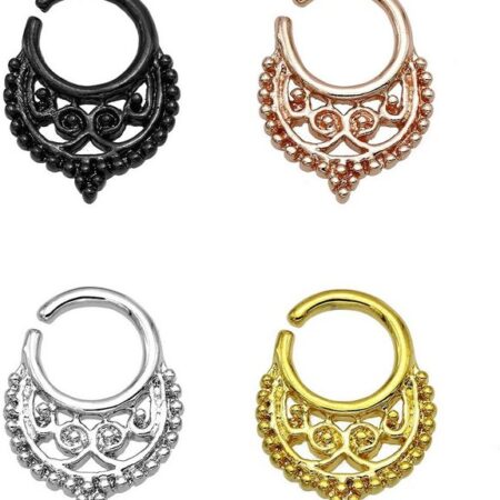 Karisma Piercing-Set Karisma Titan G23 Septum Ring Nasenring Nasenpiercing- 1,2x8mm hfs-77 - Roségold