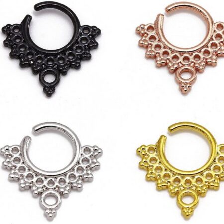 Karisma Piercing-Set Karisma Titan G23 Septum Ring Nasenring Nasenpiercing- 1,2x8mm hfs-78 - Gold