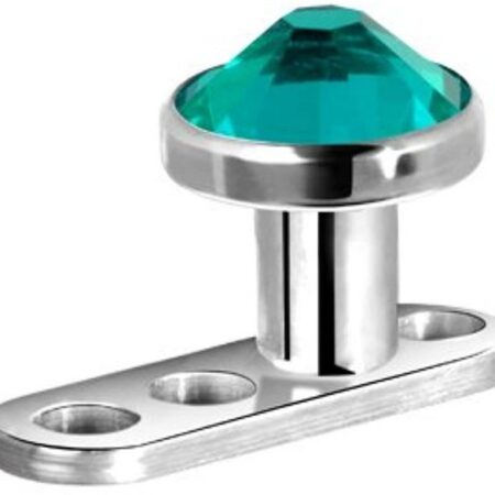 Karisma Piercing-Set Micro Dermal Anchor Surface Piercing G23 Kristal Stein 4mm - Blue Zircon