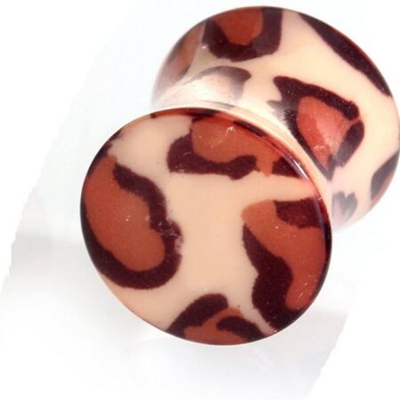 Karisma Plug Karisma Ohr Flesh Plug Tunnel Piercing Acryl Leopard Braun T6346 Größe - 4.0 Millimeter