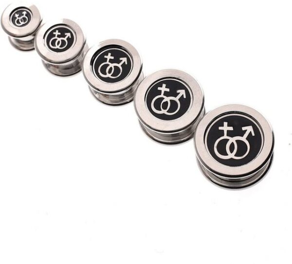 Karisma Plug Ohr Flesh Stahl Tunnel Piercing Screw On - Logo Gender Symbol - 1920G.10mm