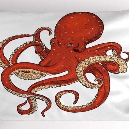 Kissenbezüge Dekorativer Standard King Size Gedruckter Kissenbezug, Abakuhaus (1 Stück), Nautical Tattoo Octopus Drawing