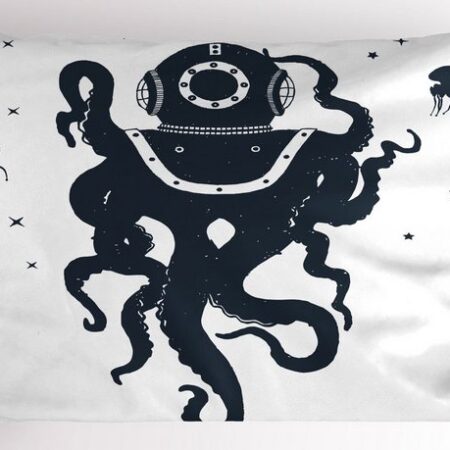 Kissenbezüge Dekorativer Standard King Size Gedruckter Kissenbezug, Abakuhaus (1 Stück), Vintage Nautical Tattoo Octopus-Kostüm