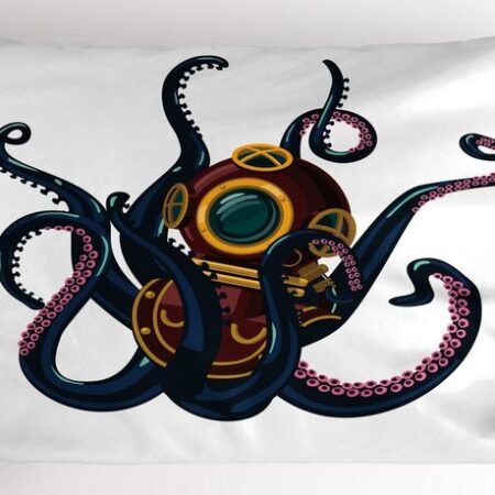 Kissenbezüge Dekorativer Standard King Size Gedruckter Kissenbezug, Abakuhaus (1 Stück), Vintage Nautical Tattoo Octopus Tentacles