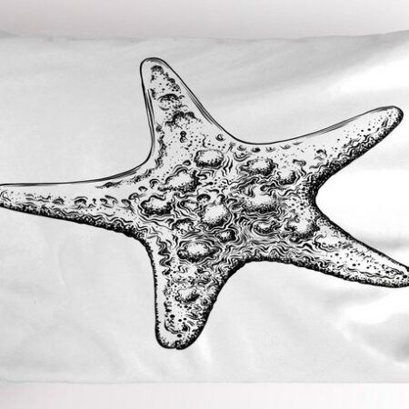 Kissenbezüge Dekorativer Standard King Size Gedruckter Kissenbezug, Abakuhaus (1 Stück), Vintage Nautical Tattoo Starfish Sketch