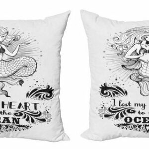 Kissenbezüge Modern Accent Doppelseitiger Digitaldruck, Abakuhaus (2 Stück), Nautical Tattoo Wassermeerjungfrau-
