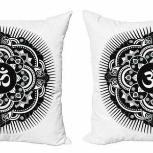 Kissenbezüge Modern Accent Doppelseitiger Digitaldruck, Abakuhaus (2 Stück), Yoga Oriental Tattoo Art Mandala