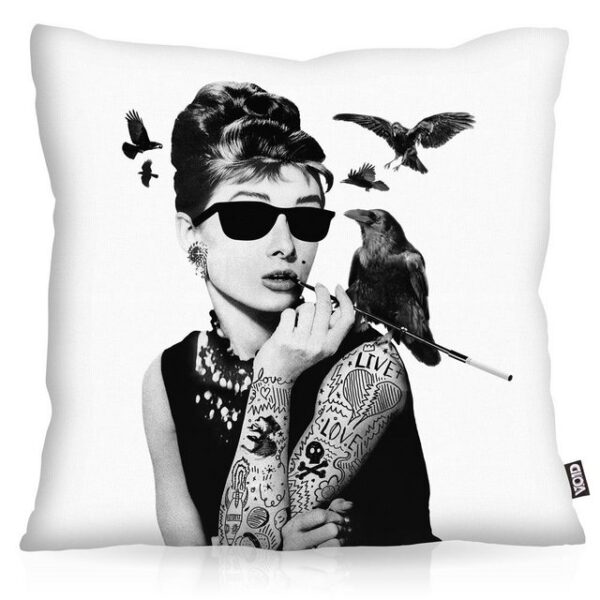 Kissenbezug, VOID, Sofa-Kissen Audrey Tattoo Outdoor Indoor tätowiert inked hepburn marilyn monroe