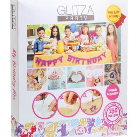 Knorrtoys® Kindertattoo Glitza Party My Birthday Box inkl. Glitzer und 150 Tattoos