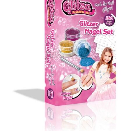 Knorrtoys® Kindertattoo Glitza Transfer Art Glitzer Nagel Set mit 190 Tattoos