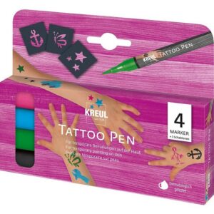 Kreul Schmuck-Tattoo KREUL Tattoo Pen 4er Set Anker, Sterne