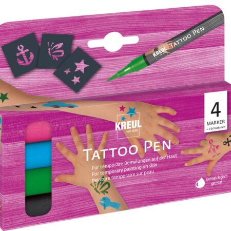 Kreul Tattoo Pen 4er Set Anker Sterne Schmetterling