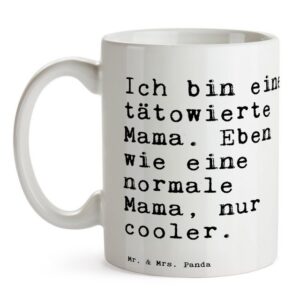 Mr. & Mrs. Panda Tasse Ich bin eine tätowierte... - Weiß - Geschenk, Tattoo, Weisheiten, Spr, Keramik