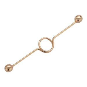 NKlaus Piercing-Set Industrial Piercing mit Kreis 333 Gelb Gold 8 Kara (1 Stück)