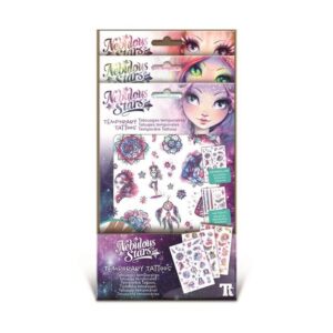 Nebulous Stars Kreativset Temoräre Tattoos, (Packung, 100-tlg., 1 Stück zufällig), glitzernd metallisch leuchtend, 1 Pack zufällig