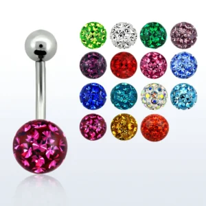 Piercing Bauchnabelpiercing Intimpiercing Bananabell Stahl oder Titan mit 8mm Epoxy-Ball