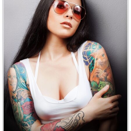 Poster Frau, Tattoo, Arm M0177 - 100x70cm von wandmotiv24