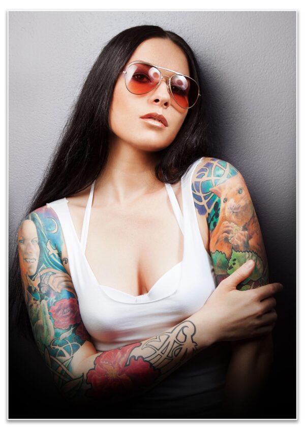 Poster Frau, Tattoo, Arm M0177 - 60x40cm von wandmotiv24