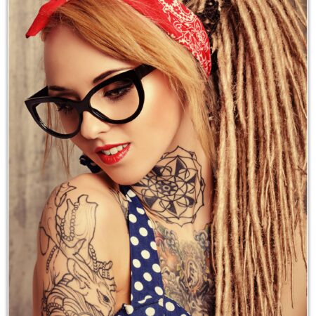 Poster Frau, Tattoo, Arm M0178 - 40x40cm von wandmotiv24