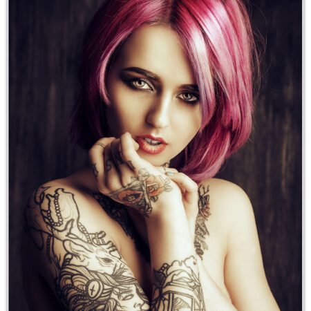 Poster Frau, Tattoo, Oberarm M0171 - Din A4 von wandmotiv24