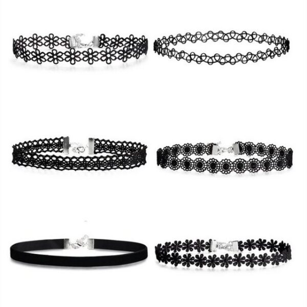 SHMSHNG Choker-Set Choker Halsketten Set, Gothic Choker-Set Tattoo-Kette Schmuck-Sets (6-tlg)