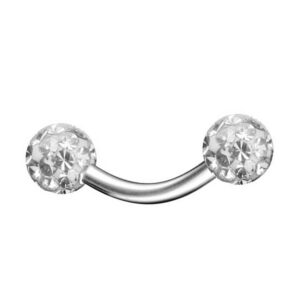 Taffstyle Augenbrauenpiercing Piercing Chirurgenstahl Kristall Augenbrauen, Augenbrauenpiercing Banane Strass Kugel Tragus Helix Lippe Nase Intim