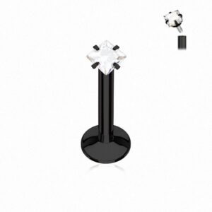 Taffstyle Augenbrauenpiercing Piercing Stab Stecker Kristall Quadrat Herzform, Lippenpiercing Monroe Labret Ohr Tragus Helix Stud Cartilage Strass