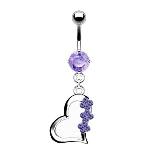 Taffstyle Bauchnabelpiercing Bauchnabel Piercing Titan Kristall Herz Blüten, Bauchnabelpiercing Titan mit Kristall Herz Blume