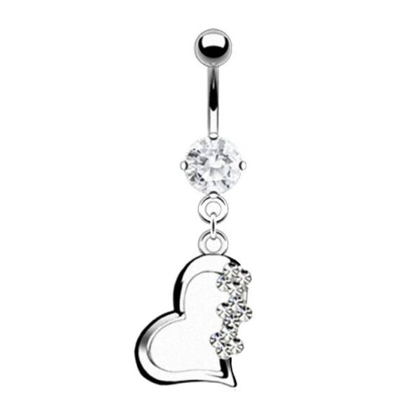 Taffstyle Bauchnabelpiercing Bauchnabel Piercing Titan Kristall Herz Blüten, Bauchnabelpiercing Titan mit Kristall Herz Blume