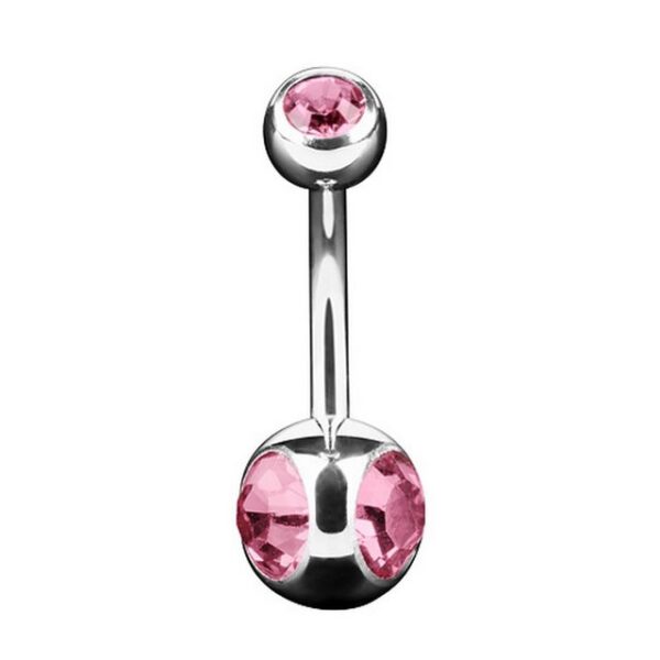 Taffstyle Bauchnabelpiercing Piercing Banane mit Dreifach Multi Kristall Kugel, Bauchnabelpiercing Chirurgenstahl Bauch Bauchnabel Stecker Anhänger